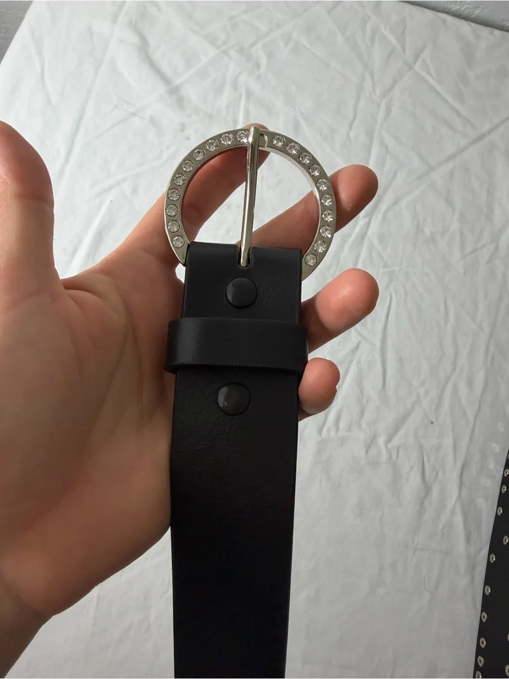 Harley-Davidson Black Belt with Crystal Lettering